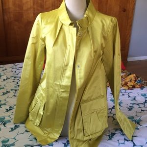 Calvin Klein yellow sateen blazer